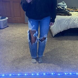 PacSun Ripped Blue Boyfriend Jeans